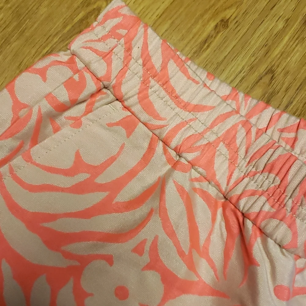 J Crew fluorescent floral pull on shorts 0